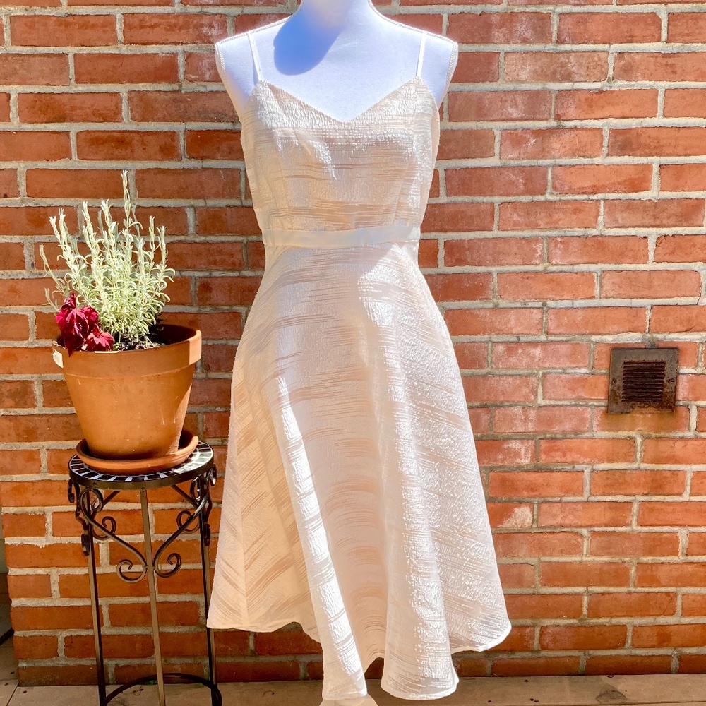 Plenty by Tracy Reese Cream Textured Fit-and-Flare Dress
